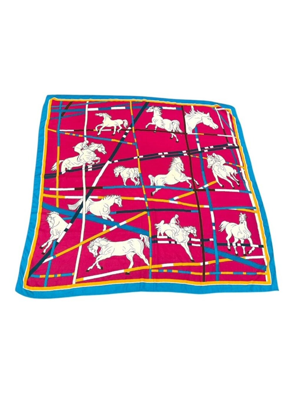 Horse Equestrian Show Jumping Riding Scarf Wrap Bandana Large 51" x 51" 30% Wool